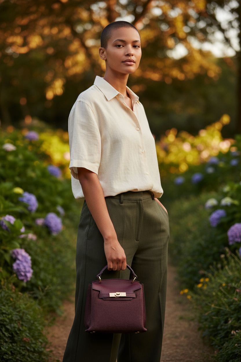 Borsa a mano bordeaux elegante in pelle e suede con finiture dorate e tracolla rimovibile